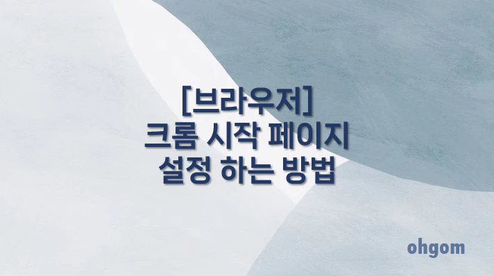 [브라우저] 크롬 시작 페이지 설정 하는 방법