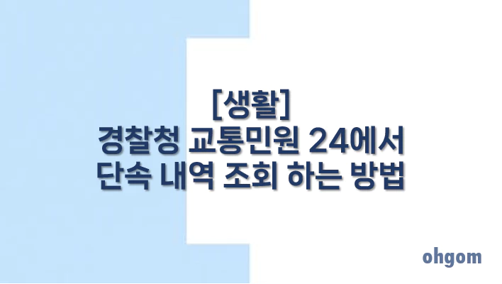 [생활] 경찰청 교통민원 24에서 단속 내역 조회 하는 방법