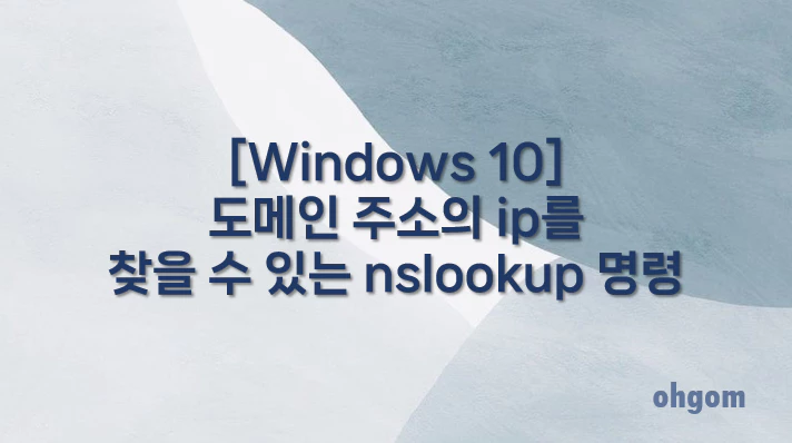 [Windows 10] 도메인 주소의 ip를 찾을 수 있는 nslookup 명령