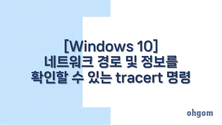 [Windows 10] 네트워크 경로 및 정보를 확인할 수 있는 tracert 명령