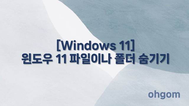 파일이나 폴더 숨기기