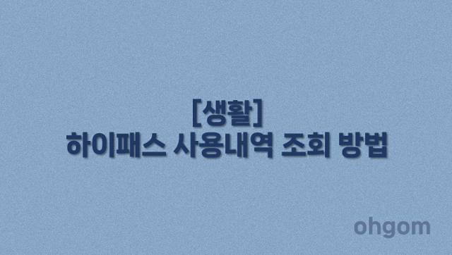 하이패스 사용내역