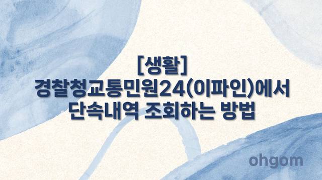 [생활] 경찰청교통민원24(이파인)에서 단속내역 조회하는 방법