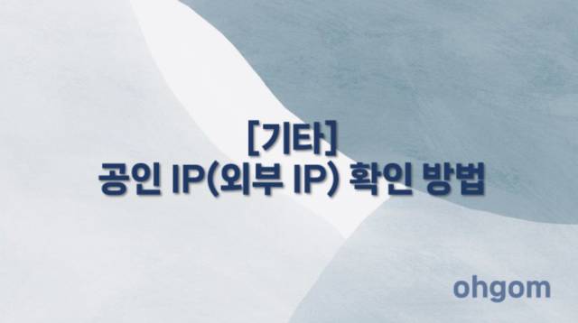 [기타] 공인 IP(외부 IP) 확인 방법