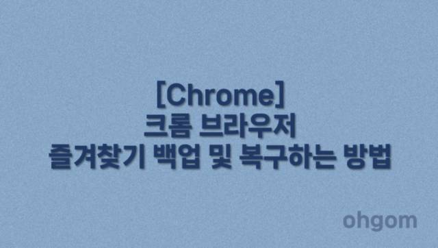 [Chrome] 크롬 브라우저 즐겨찾기 백업 및 복구하는 방법